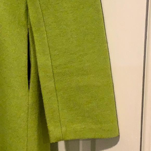 Green Hand Painted Wool A-Line Retro 50sEclectic Funky Wearable Art Midi Dress M - Picture 4 of 13